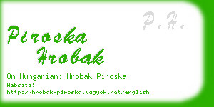 piroska hrobak business card